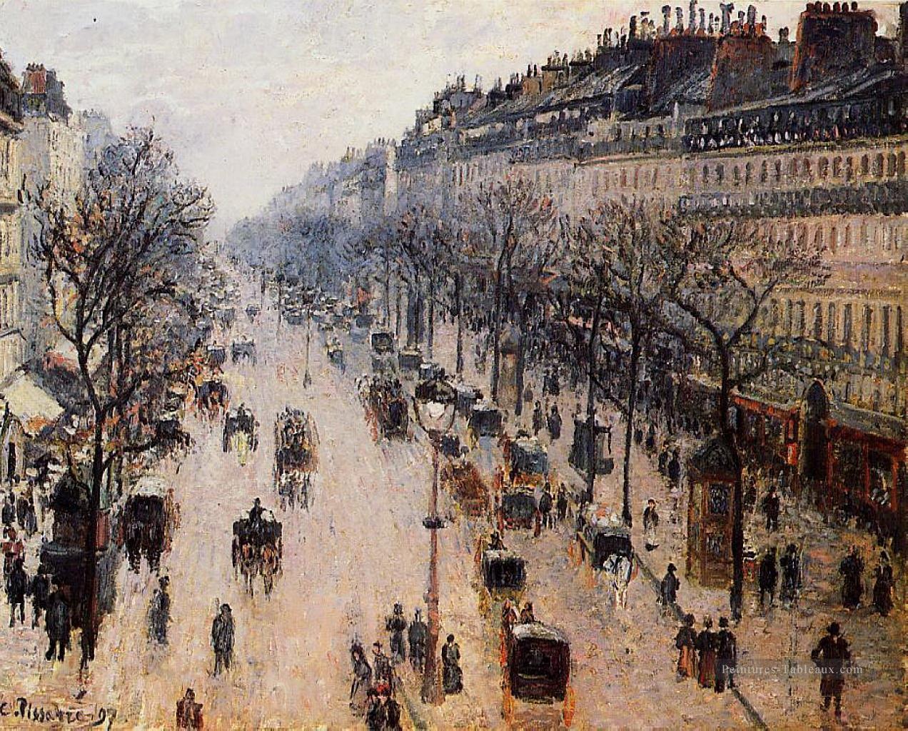 boulevard montmartre hiver matin 1897 Camille Pissarro Parisien Peintures à l'huile